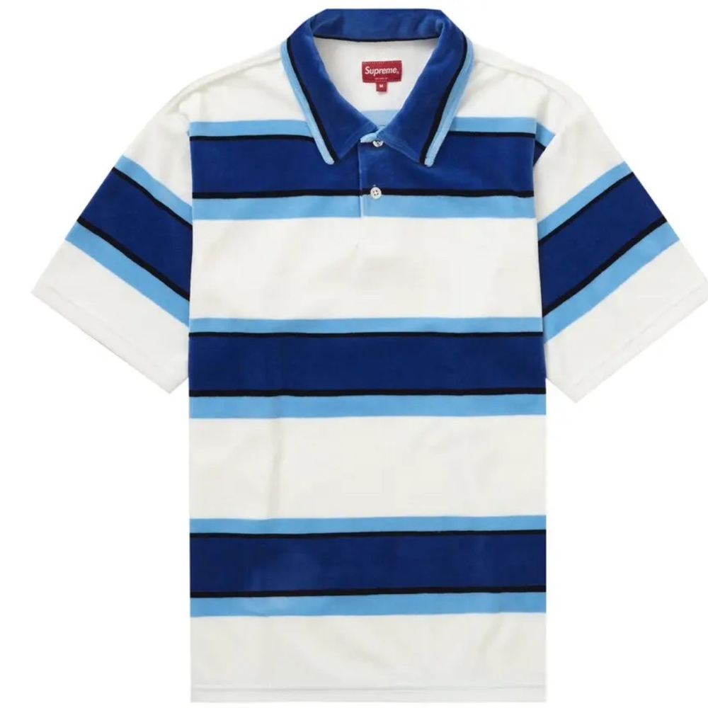 Supreme Striped velour polo